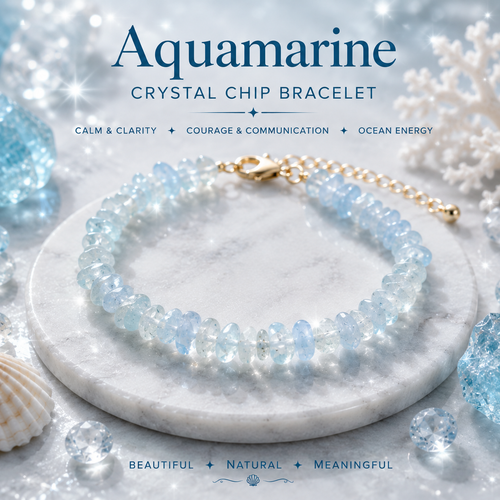 Aquamarine Crystal Chip Bracelet