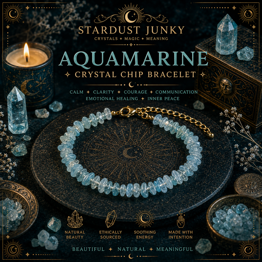Aquamarine Crystal Chip Bracelet