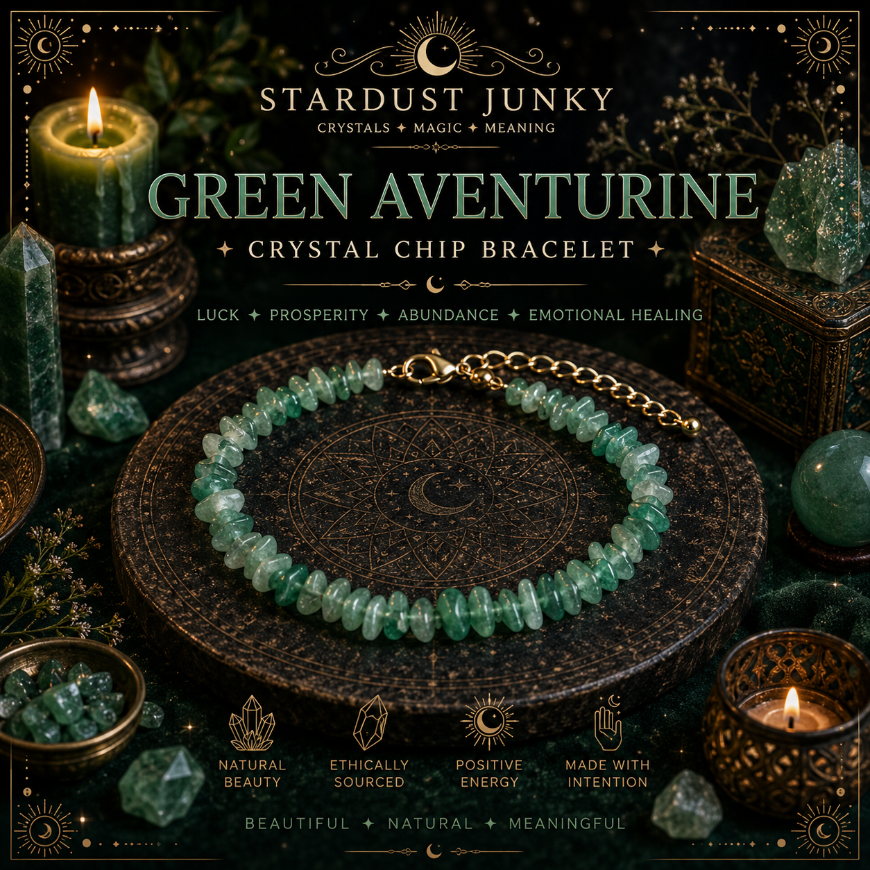 Green Aventurine Crystal Chip Bracelet