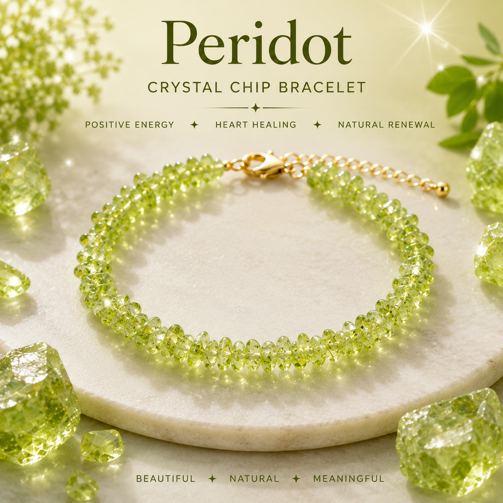 Peridot Crystal Chip Bracelet (semi-precious stone)